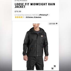 Carhartt Navy Rain Jacket -3 XL Tall